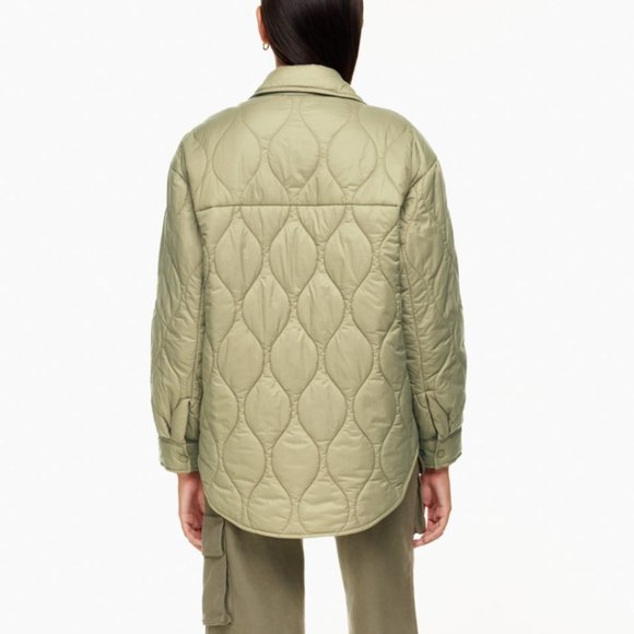 NWT Wilfred Free The Ganna Insulated Shirt Jacket in Taupe Beige - Picture 3 of 7